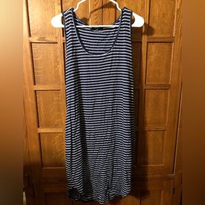 Ambiance- Navy Blue Striped Summer Dress